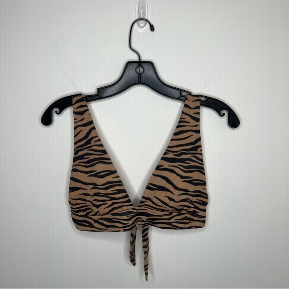 Aerie Other - AE Aerie Triangle Animal Print Tiger Bikini Top Size M